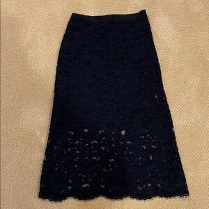 Gerard Darel Black Lace Midi Skirt